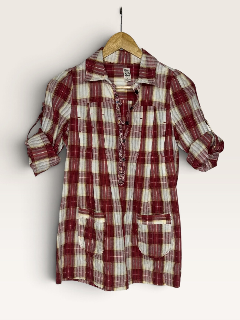 Vintage Free People Matador Plaid Tunic Top 2